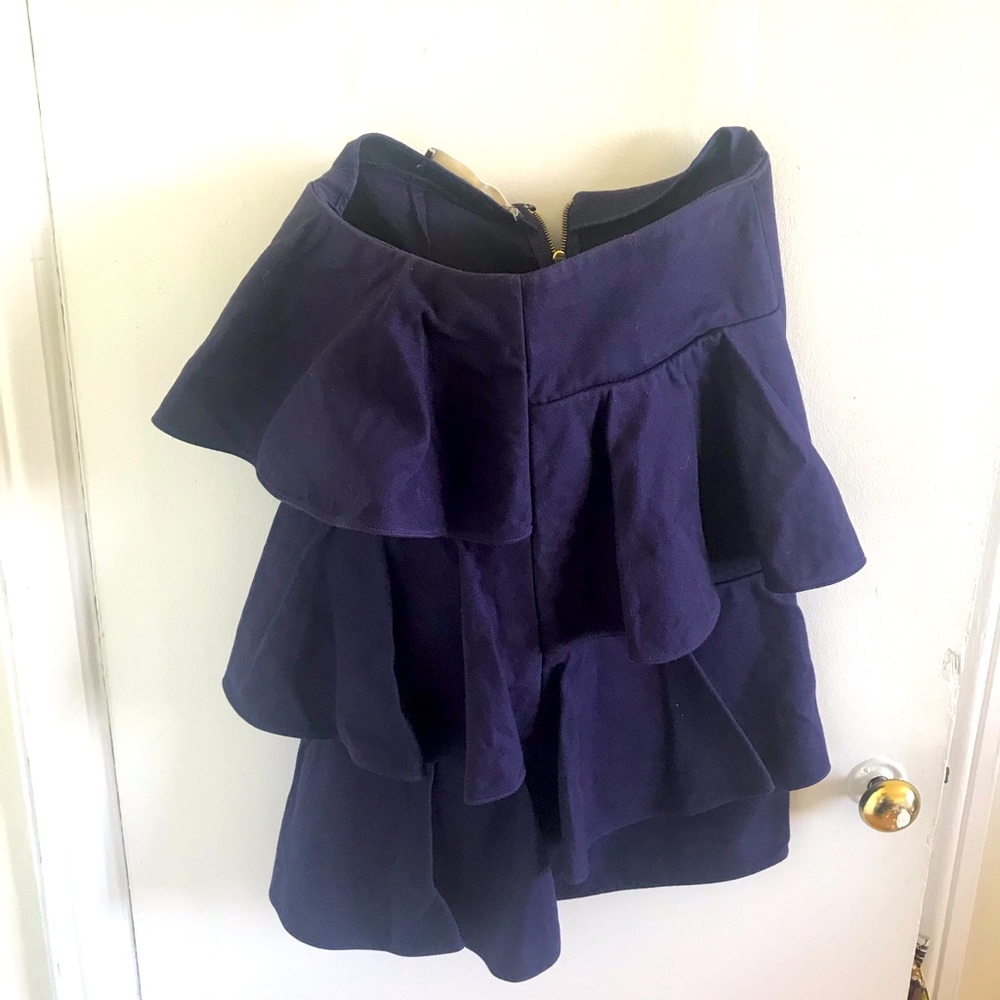 NWT Marni Blue thick cotton ruffle pencil skirt